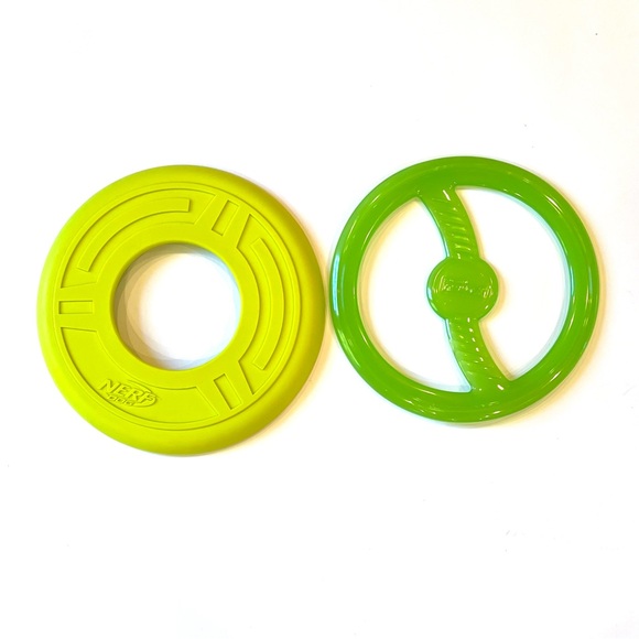 Set of 2 Green Nerf Dog Frisbee & Bionic Dog Flexible Frisbee Flying Disc EUC - Picture 3 of 7